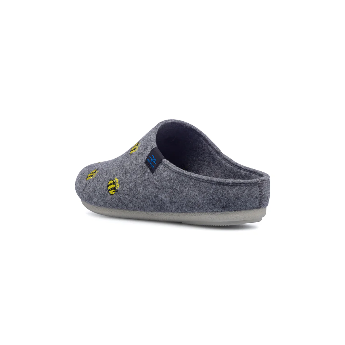Pantofole grigie in tessuto da donna con ricami Fly Flot - Image 3