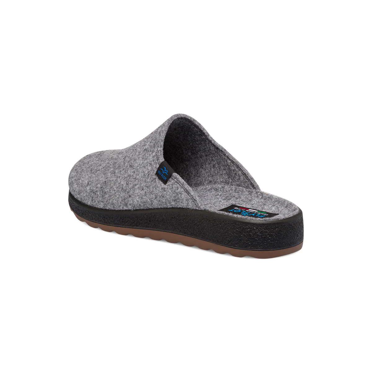 Pantofole grigie in tessuto da uomo con etichetta logata Fly Flot - Image 3