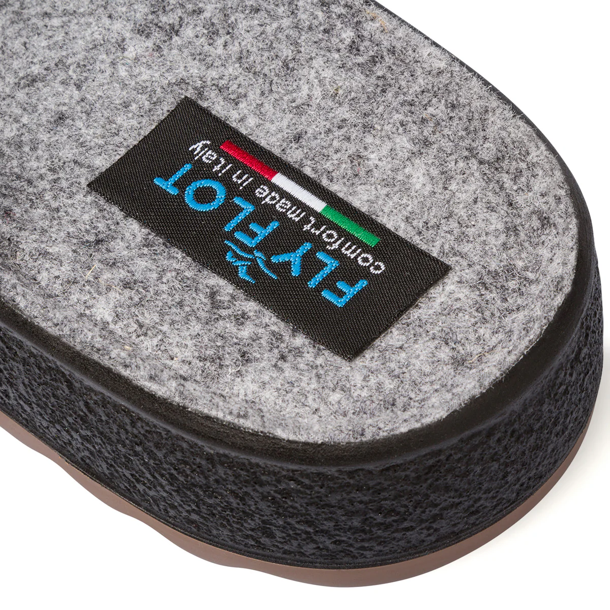 Pantofole grigie in tessuto da uomo con etichetta logata Fly Flot - Image 6