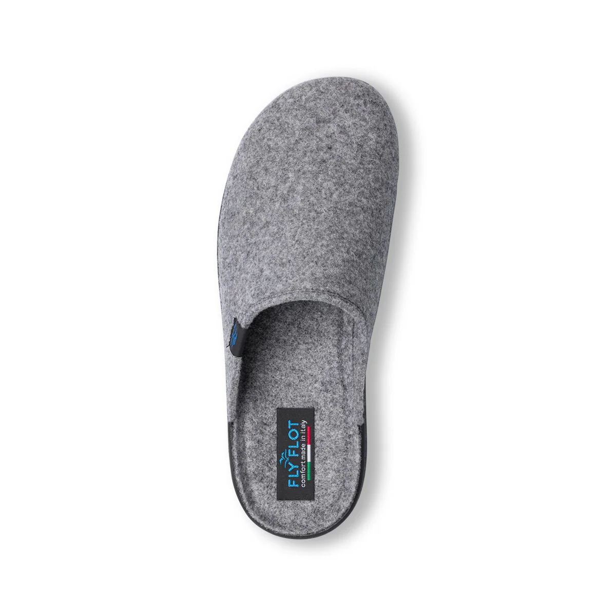 Pantofole grigie in tessuto da uomo con etichetta logata Fly Flot - Image 7