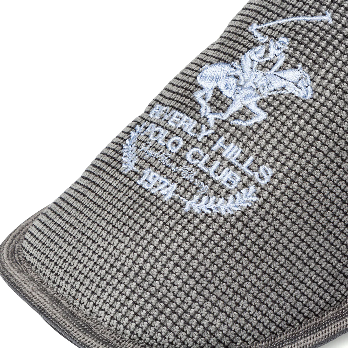 Pantofole grigie in tessuto da uomo con logo bianco Polo Club - Image 2
