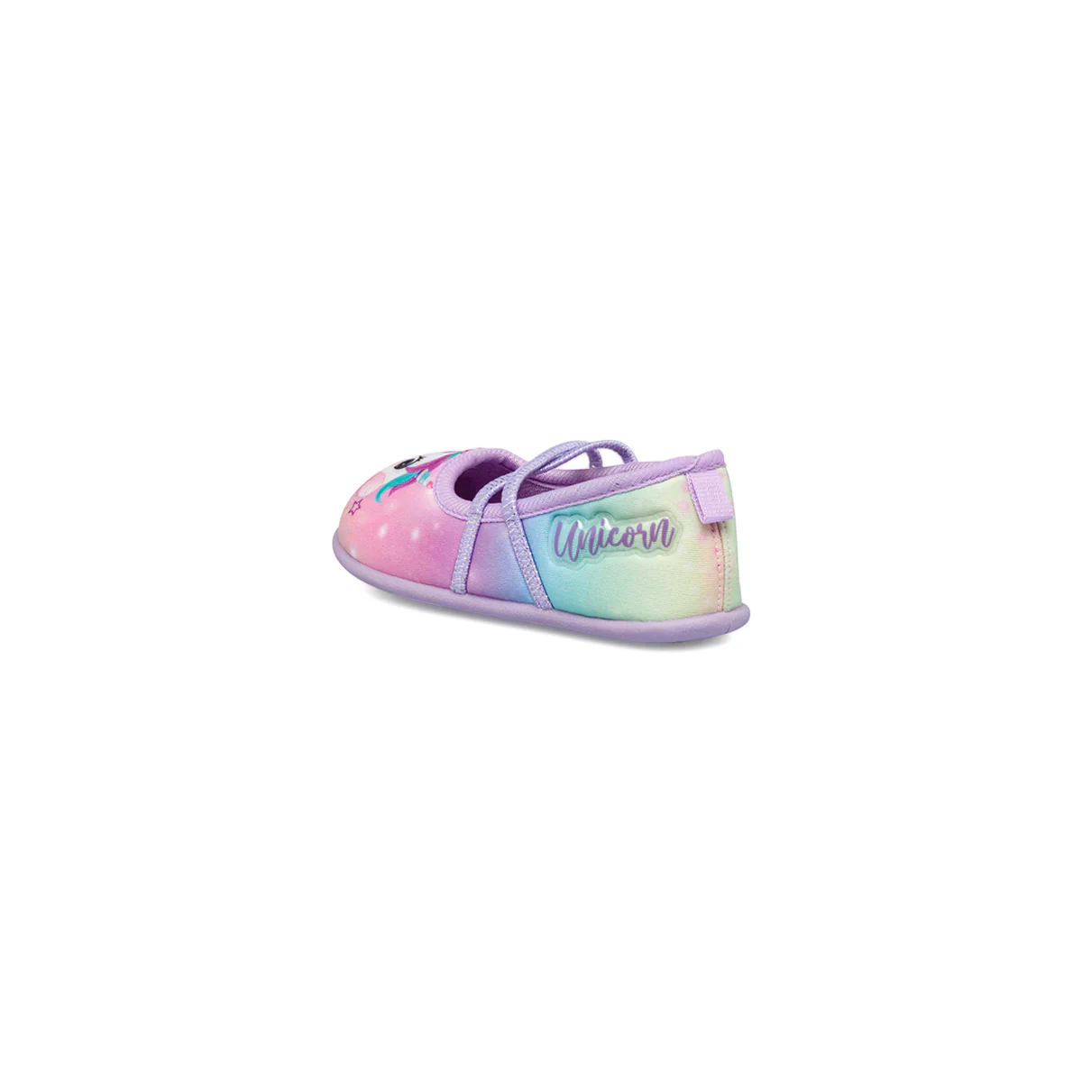 Pantofole lilla e rosa da bambina con stampa Unicorno - Image 3