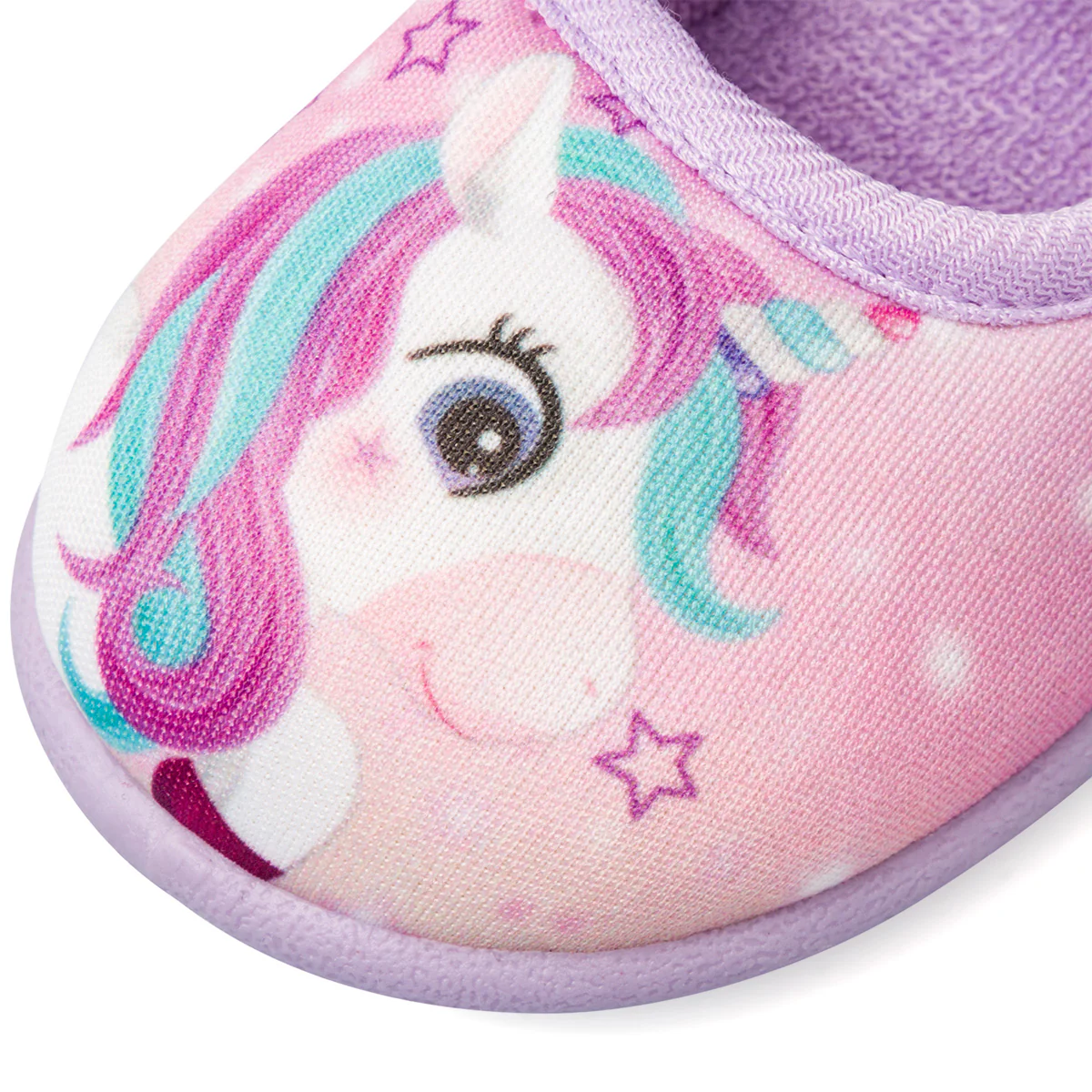 Pantofole lilla e rosa da bambina con stampa Unicorno - Image 5
