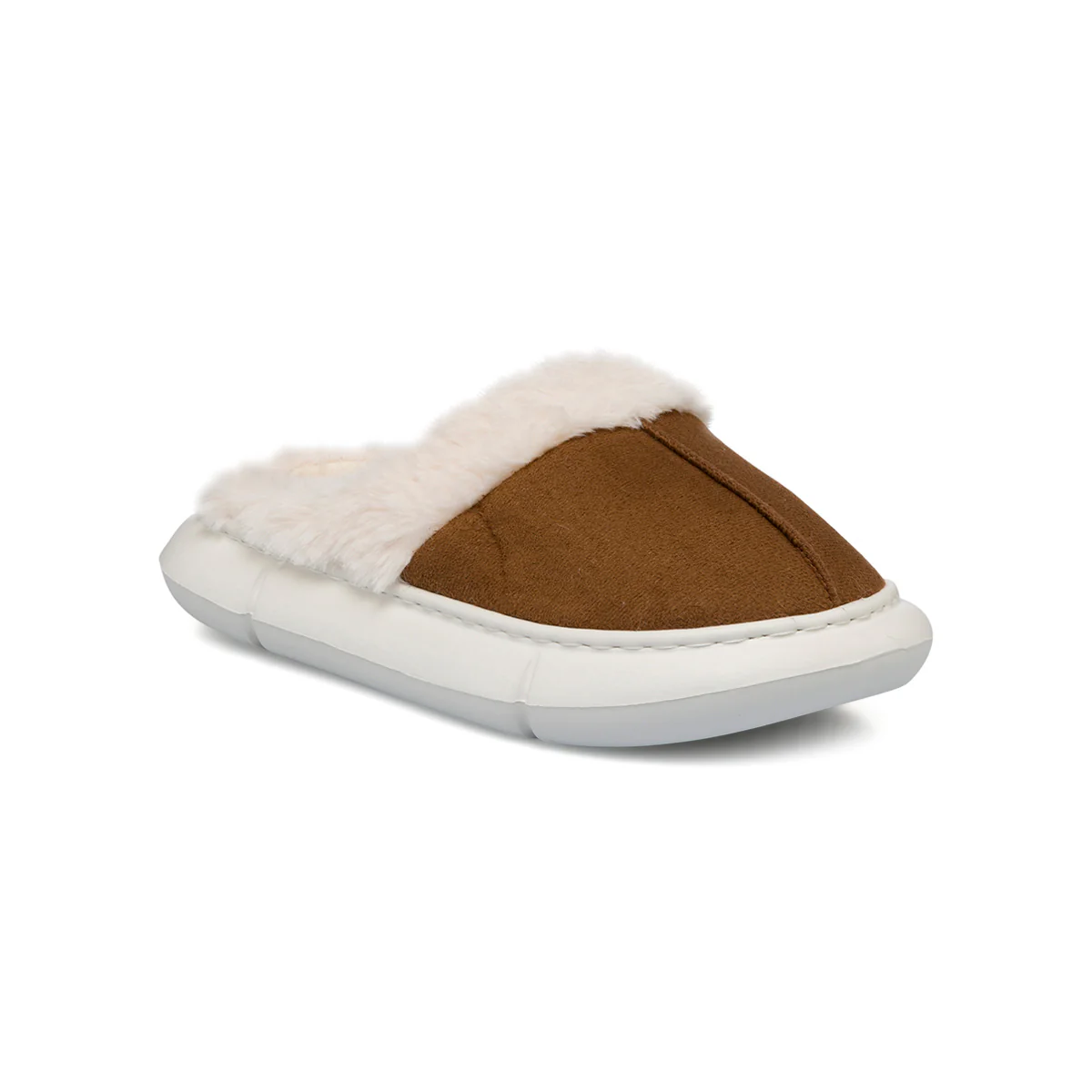 Pantofole marroni da donna con imbottitura e maxi-suola Jog - Image 2