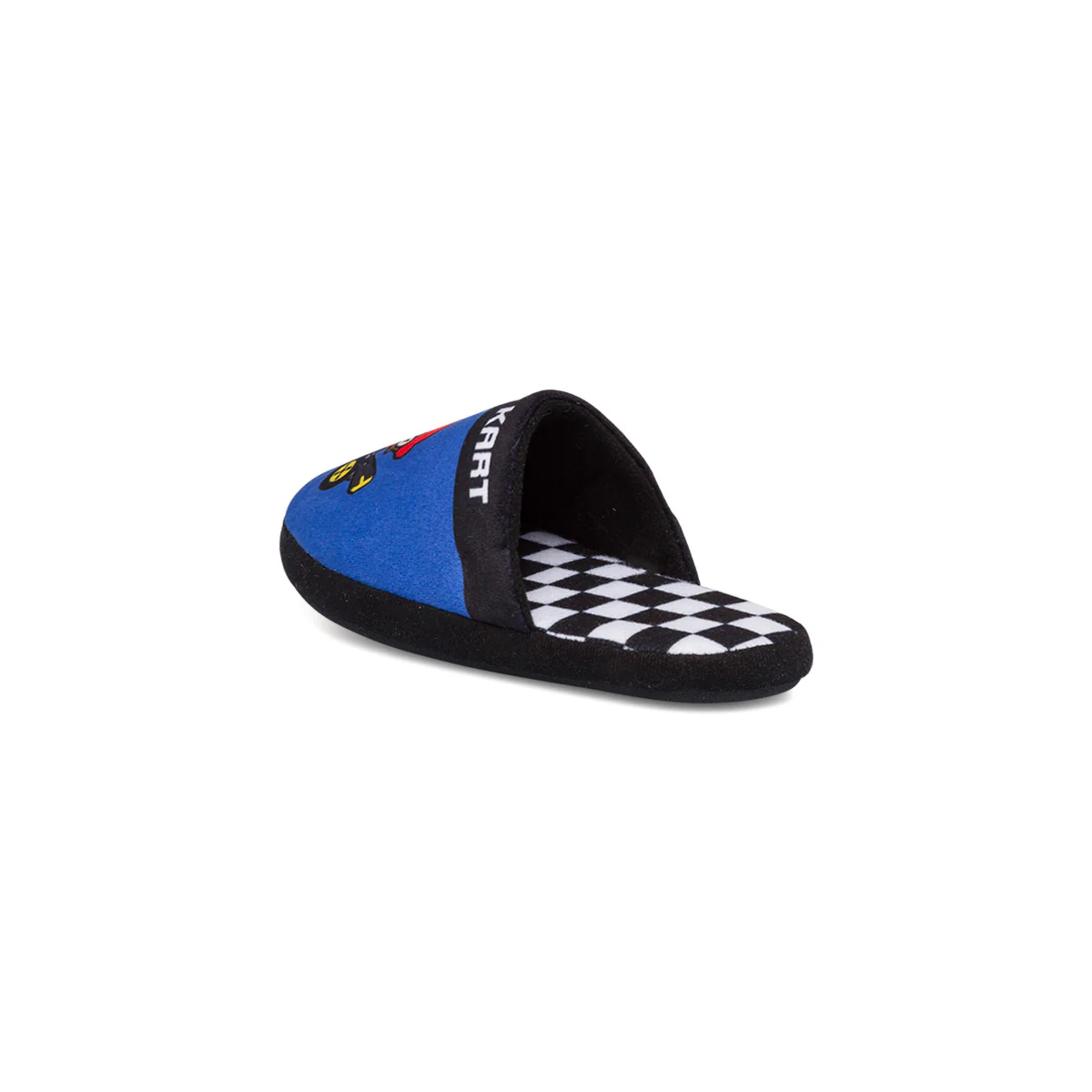 Pantofole nere da bambino con bandiera a scacchi e logo Mario Kart - Image 3