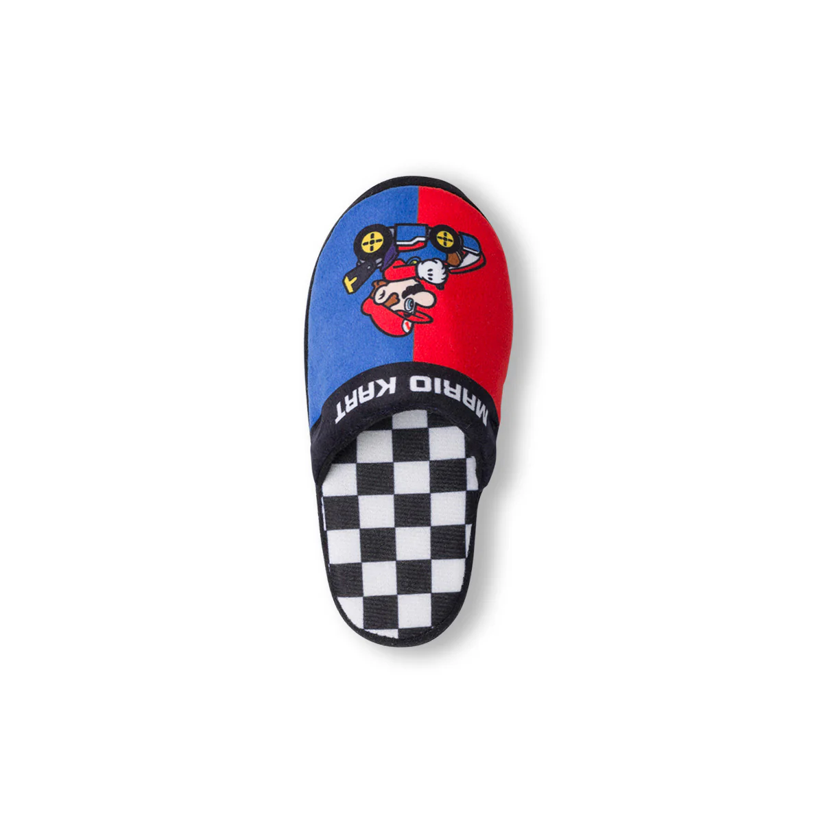 Pantofole nere da bambino con bandiera a scacchi e logo Mario Kart - Image 7