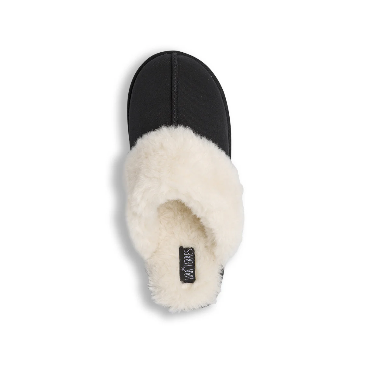 Pantofole nere da Donna con interno in morbida pelliccia Lora Ferres - Image 6
