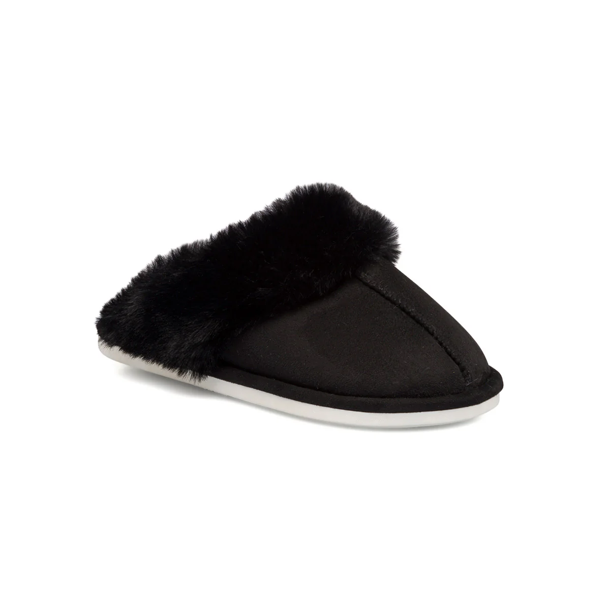 Pantofole nere da donna con pelliccia sintetica Lora Ferres - Image 2