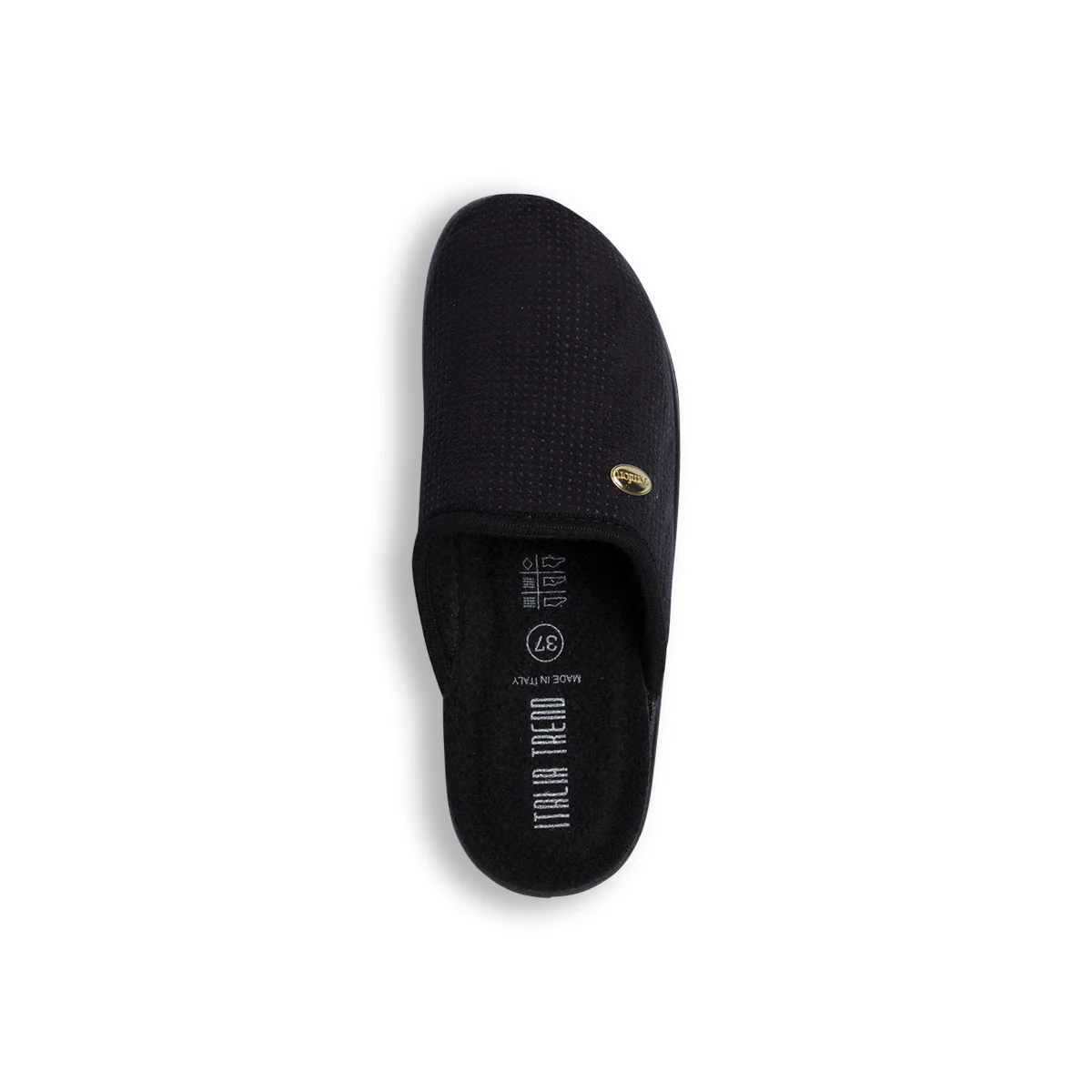 Pantofole nere da donna con spilletta dorata Italia Trend - Image 7