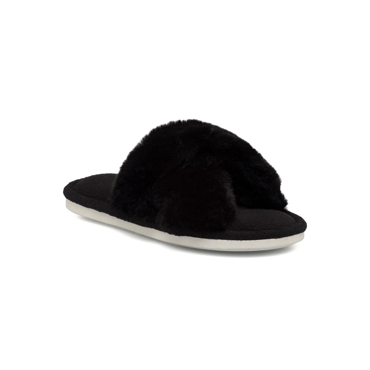 Pantofole nere da donna in pelliccia sintetica Lora Ferres - Image 2