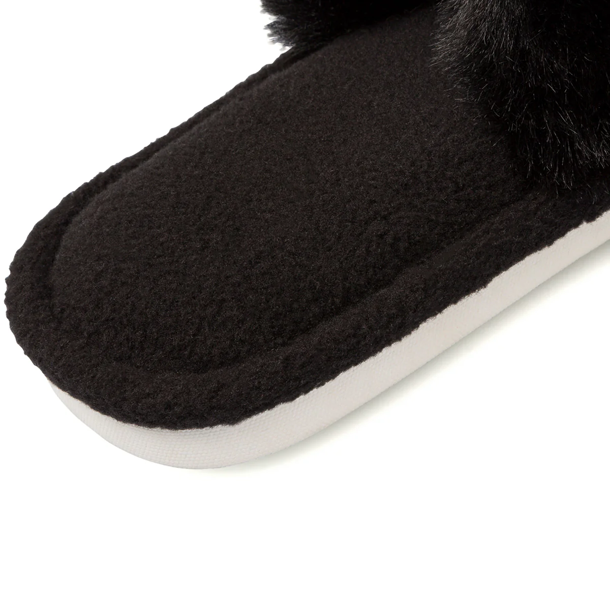 Pantofole nere da donna in pelliccia sintetica Lora Ferres - Image 6