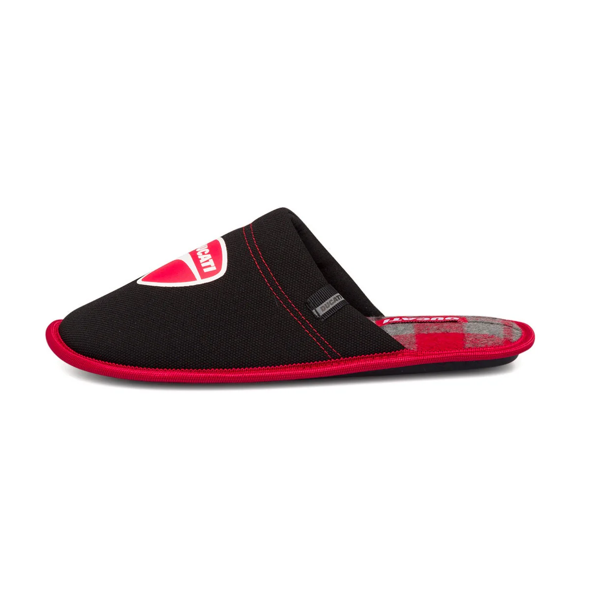 Pantofole nere da uomo con logo frontale Ducati - Image 2