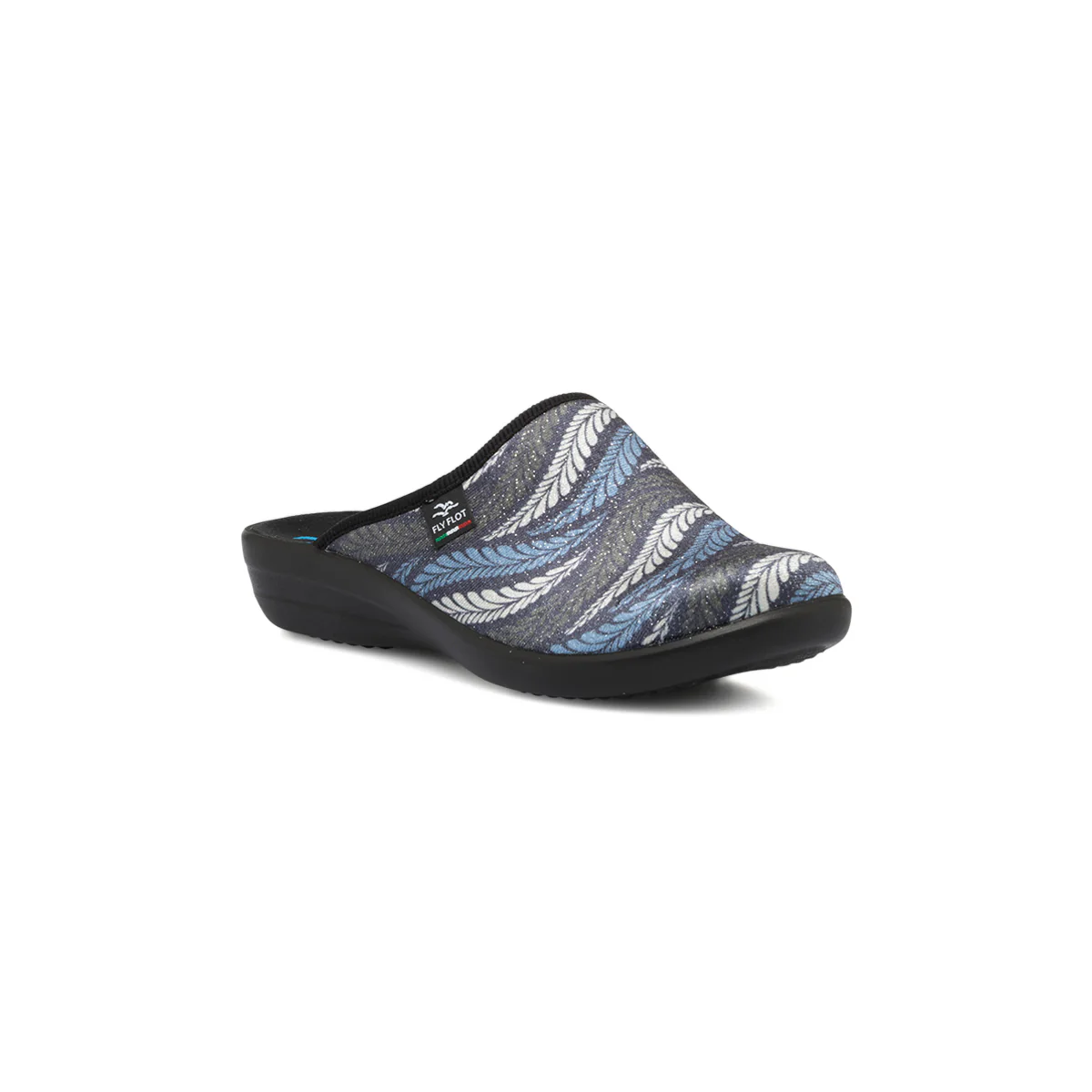 Pantofole nere e blu da donna con sottopiede anatomico Fly Flot - Image 2