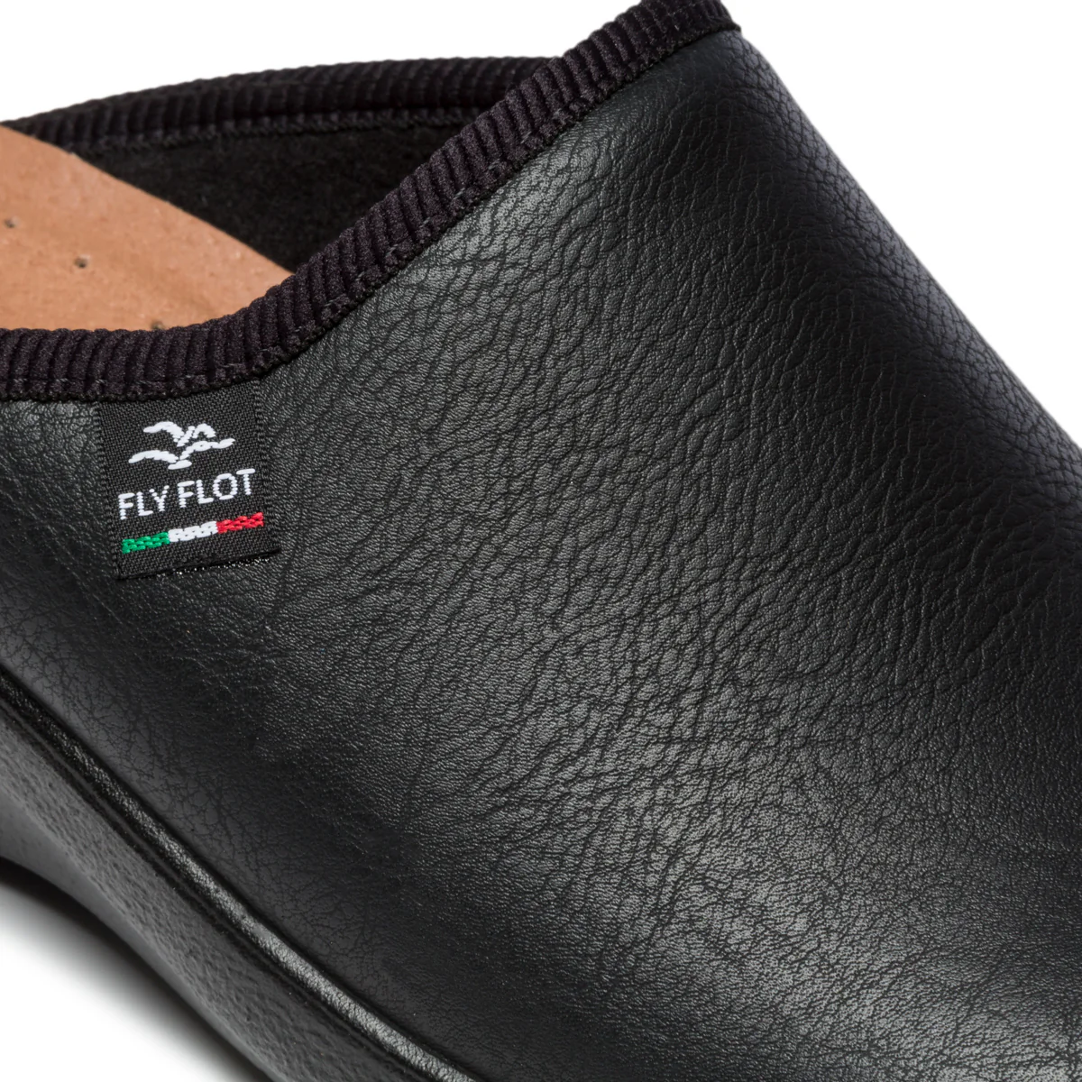 Pantofole nere in sintetico con profili tono su tono Fly Flot - Image 6