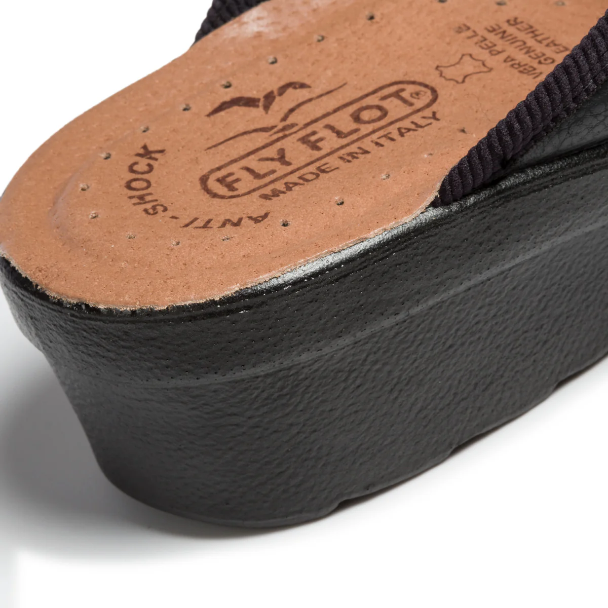 Pantofole nere in sintetico con profili tono su tono Fly Flot - Image 7