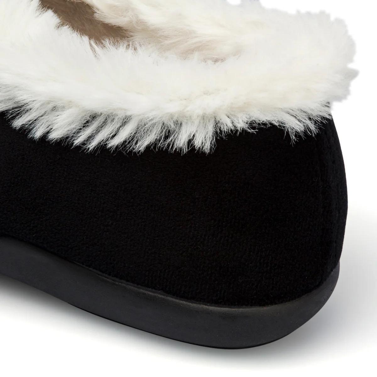 Pantofole nere in tessuto con colletto imbottito Aday's - Image 7