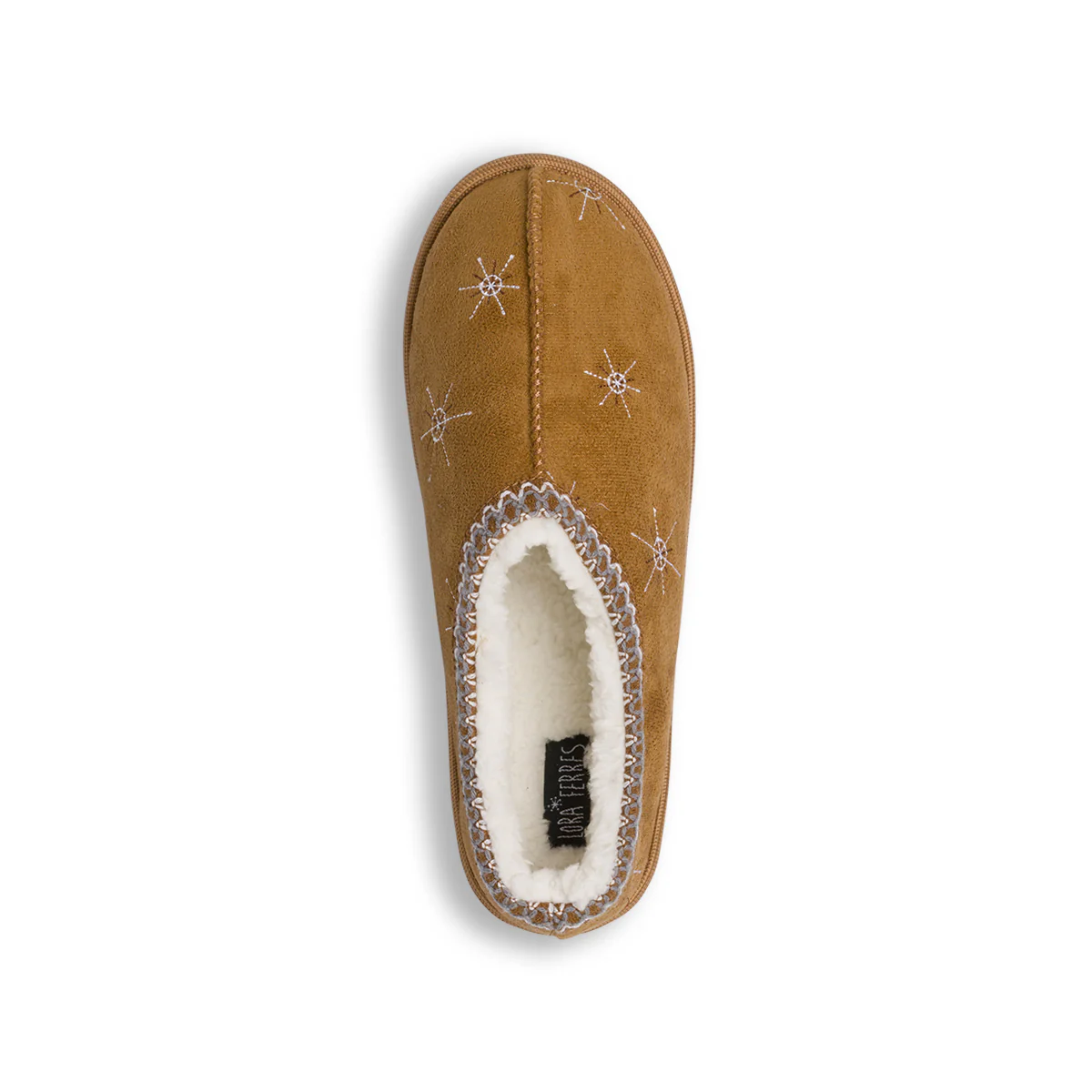 Pantofole ocra da Donna con ricamo stelle Lora Ferres - Image 6