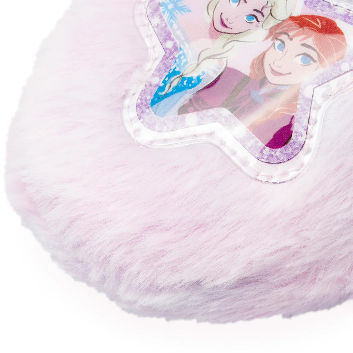 Pantofole peluche lilla da bambina con fiocco e patch Frozen - Image 5