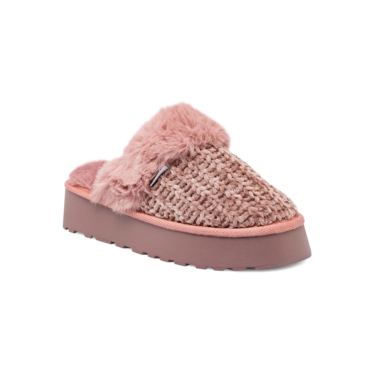 Pantofole platform da donna rosa Superga con dettagli pelliccia sintetica - Image 2