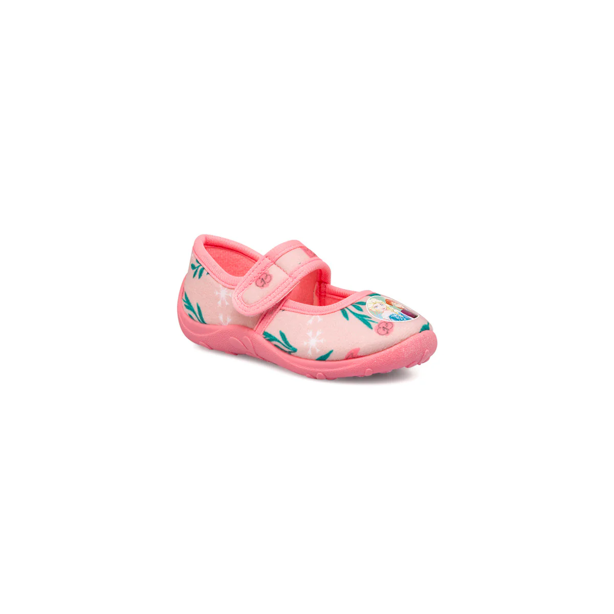 Pantofole rosa da bambina con decorazioni floreali e logo Frozen - Image 2