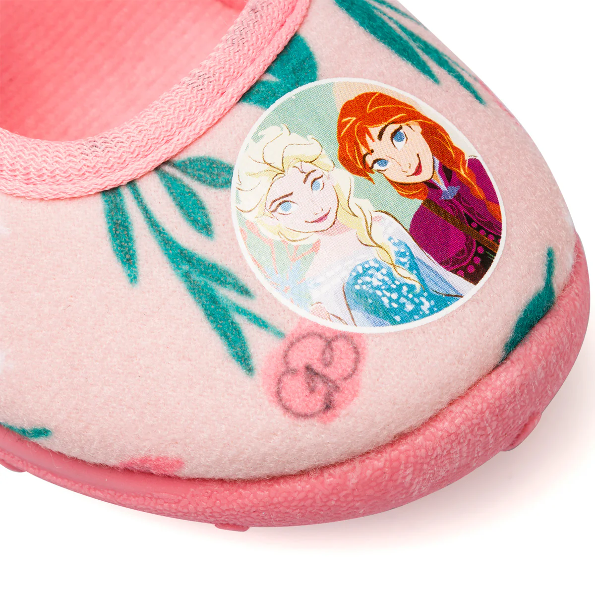 Pantofole rosa da bambina con decorazioni floreali e logo Frozen - Image 5