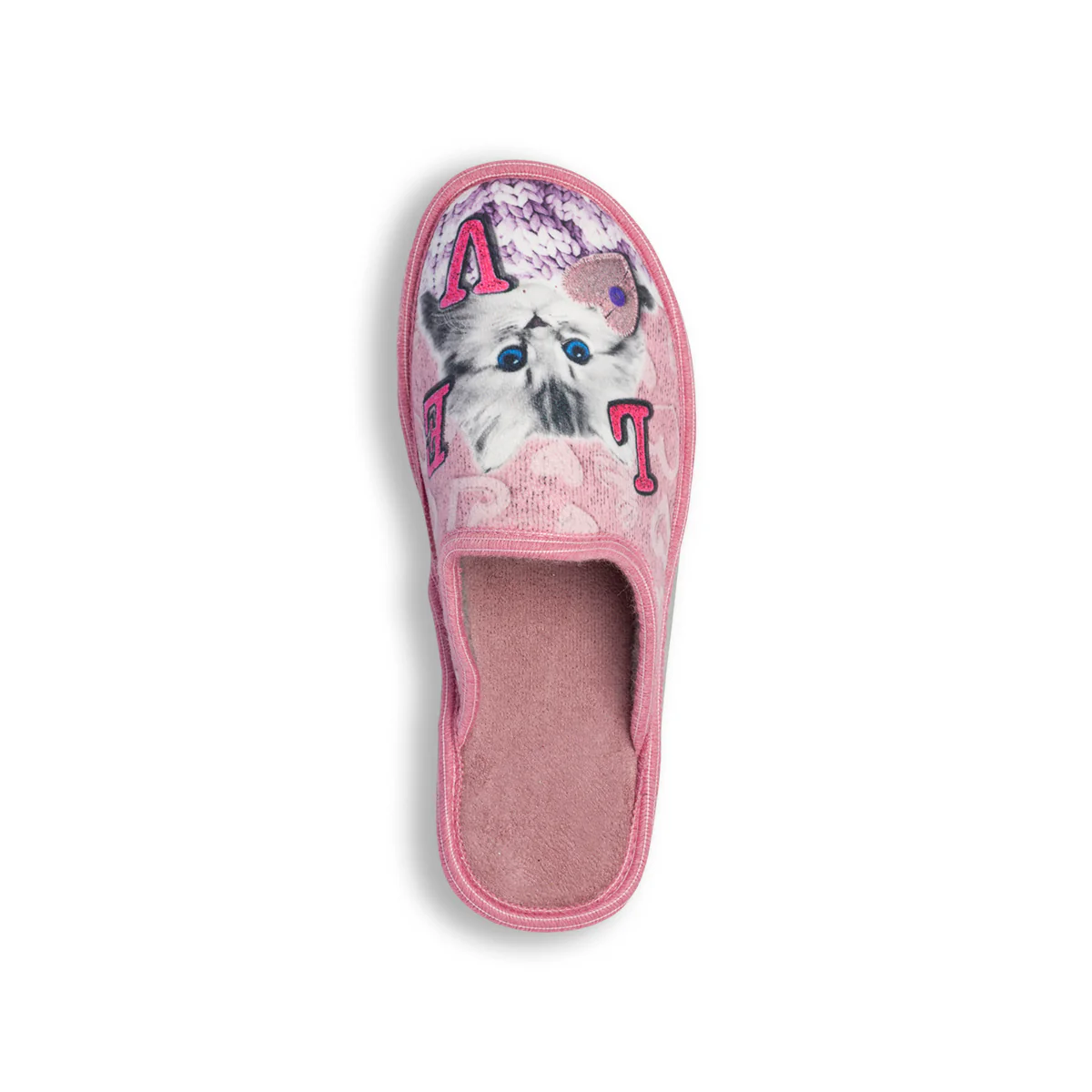 Pantofole rosa da donna in tessuto con gattino Italia Trend - Image 7