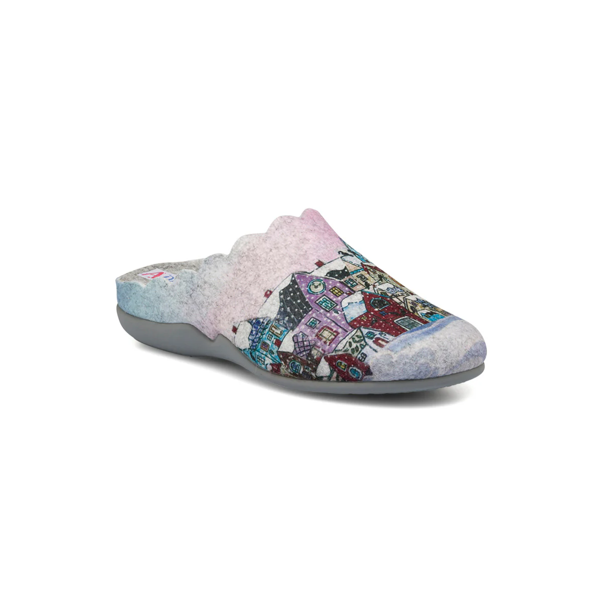 Pantofole rosa e grigie da donna con stampa invernale Aday's - Image 2