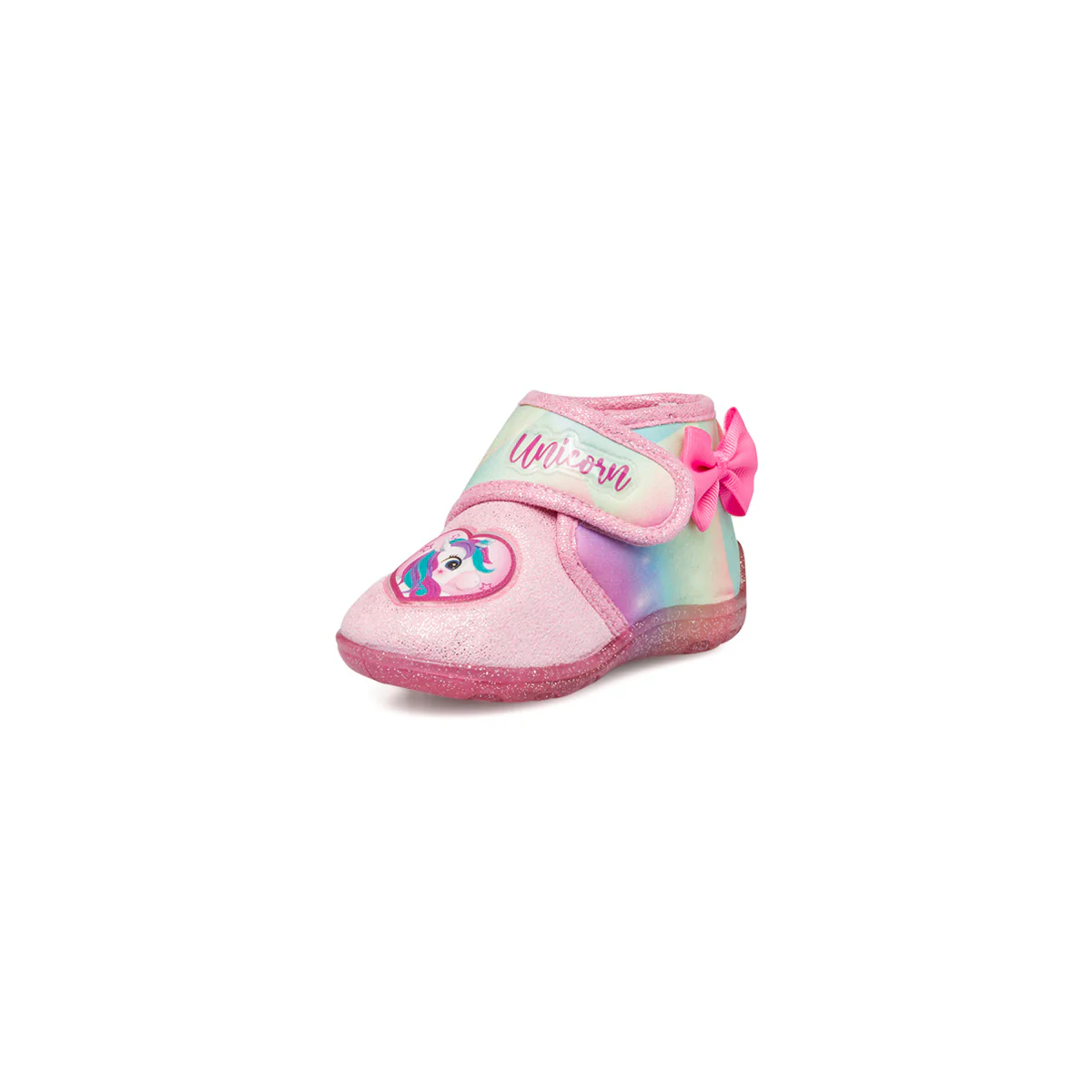 Pantofole rosa glitterate da bambina con stampa Unicorno - Image 2