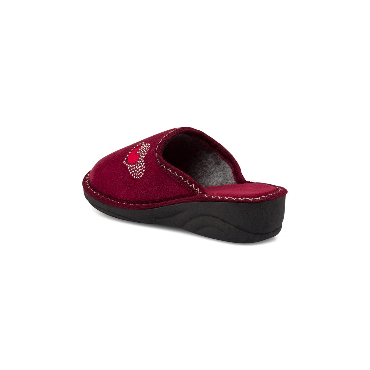 Pantofole rosse da donna con cuore e borchiette Italia Trend - Image 3