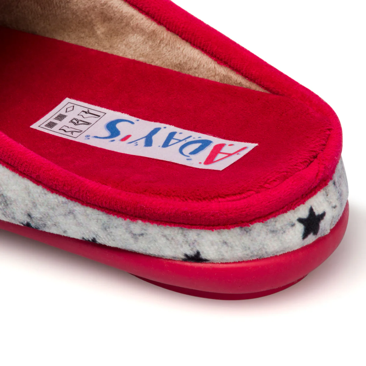 Pantofole rosse e grigie in tessuto da donna con stampa gattino Aday's - Image 6