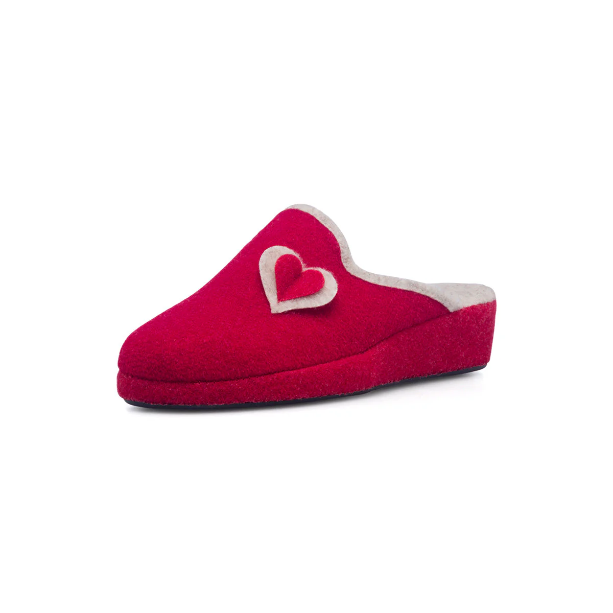 Pantofole rosse in tessuto da donna con cuore Rosagialla - Image 2