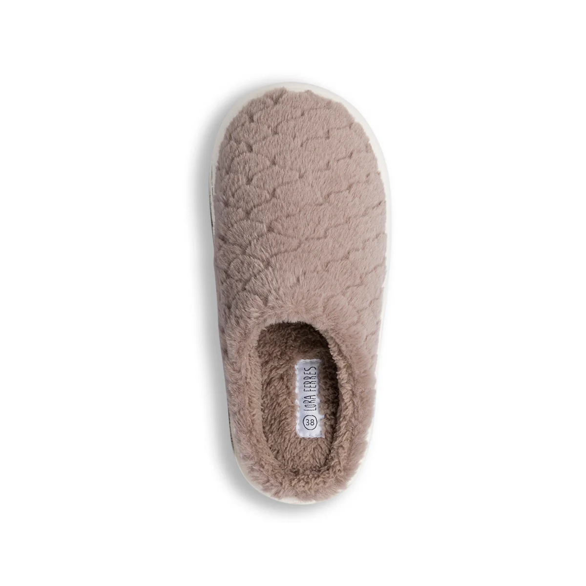 Pantofole taupe da donna in pelliccia sintetica Lora Ferres - Image 5