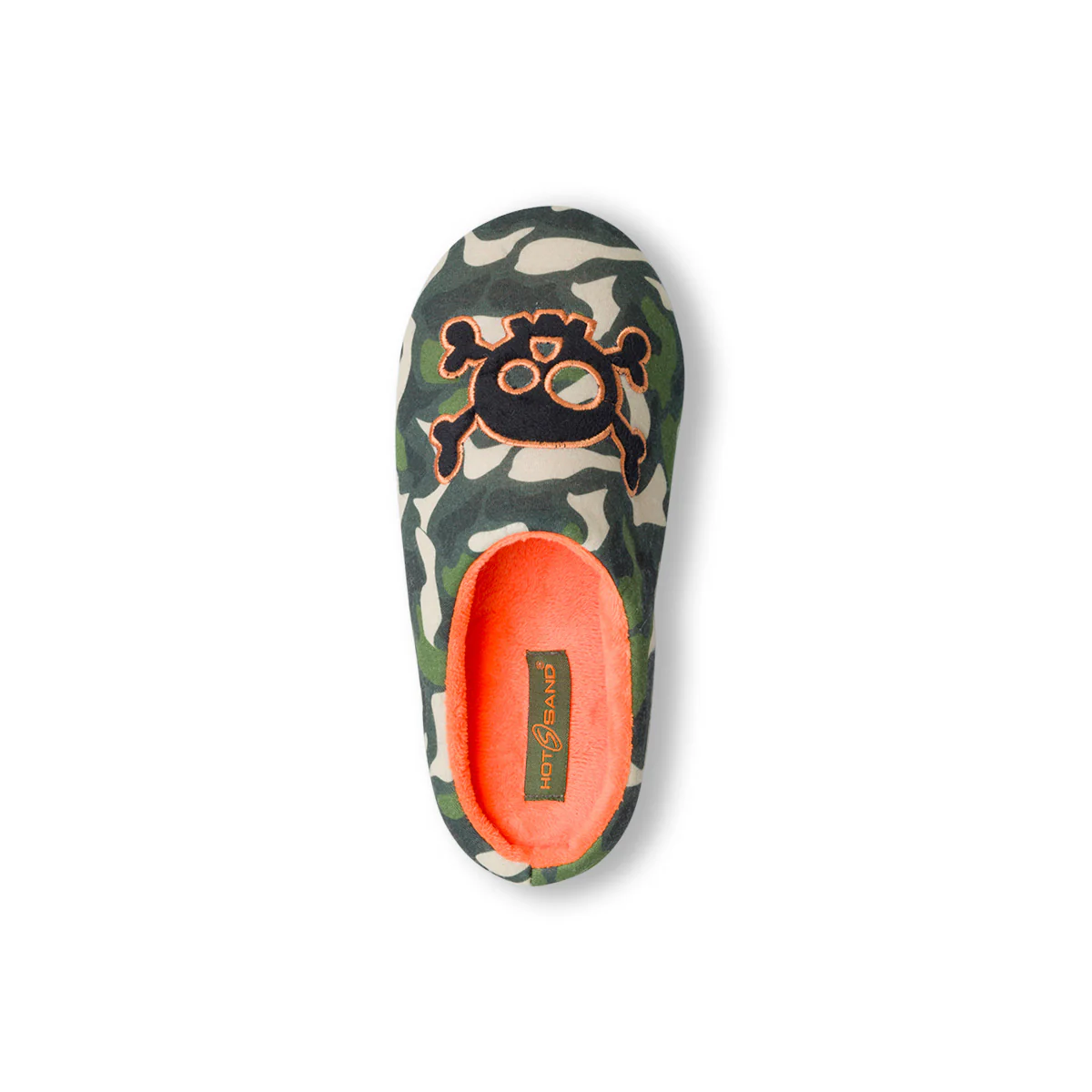 Pantofole verdi camouflage da bambino con teschio sul dorso Hot Sand - Image 7
