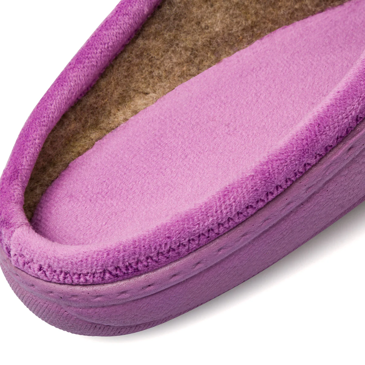 Pantofole viola in tessuto da donna con decorazione StilRosa - Image 6
