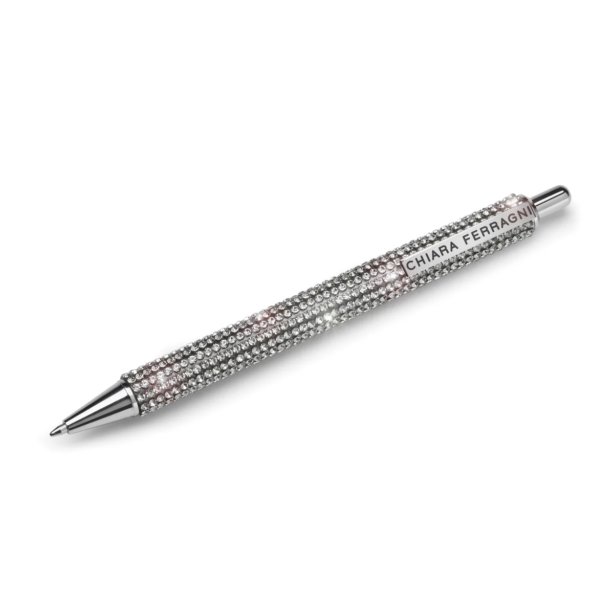 Penna a sfera argento con strass e logo Chiara Ferragni - Image 3