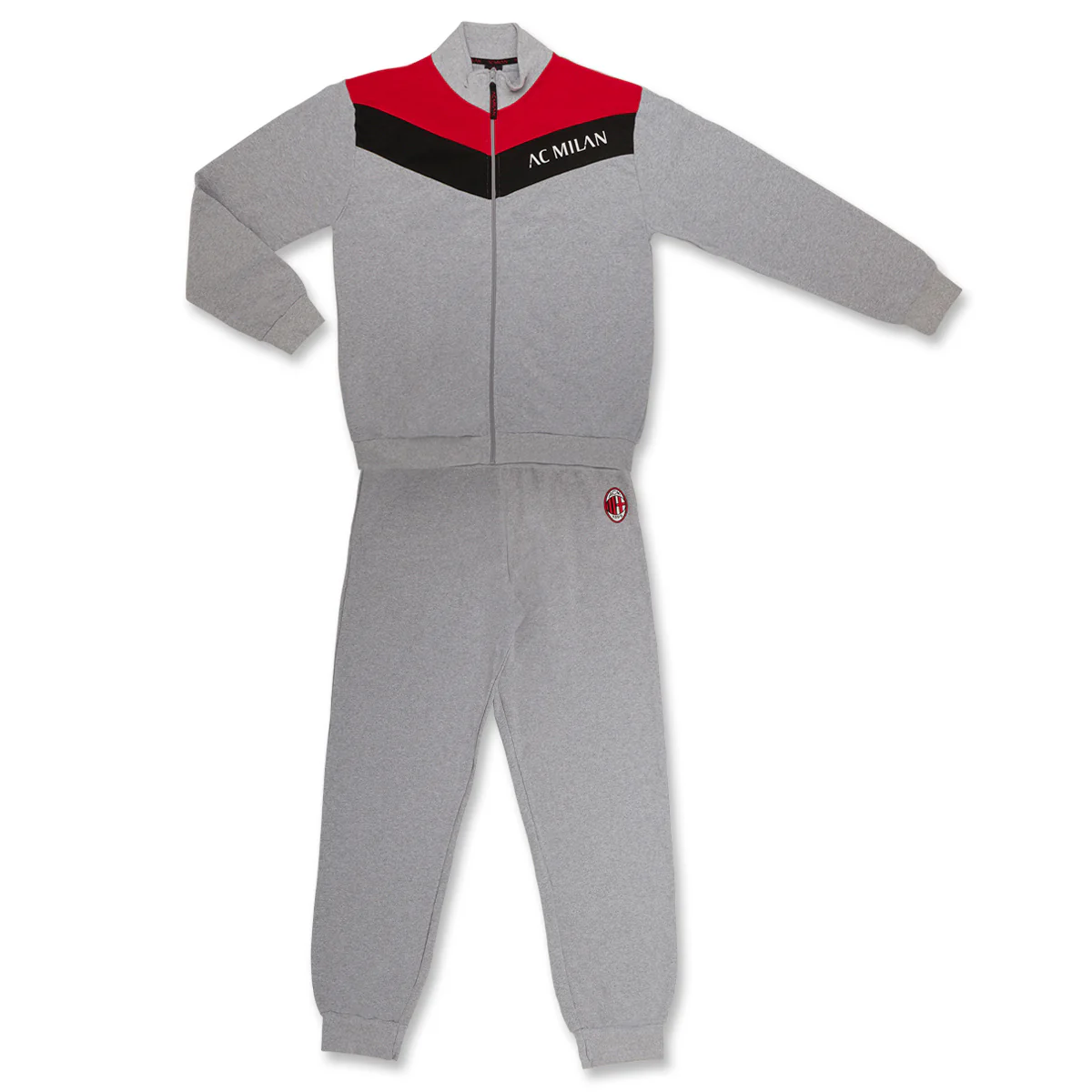 Pigiama invernale grigio da uomo con logo Milan - Image 14