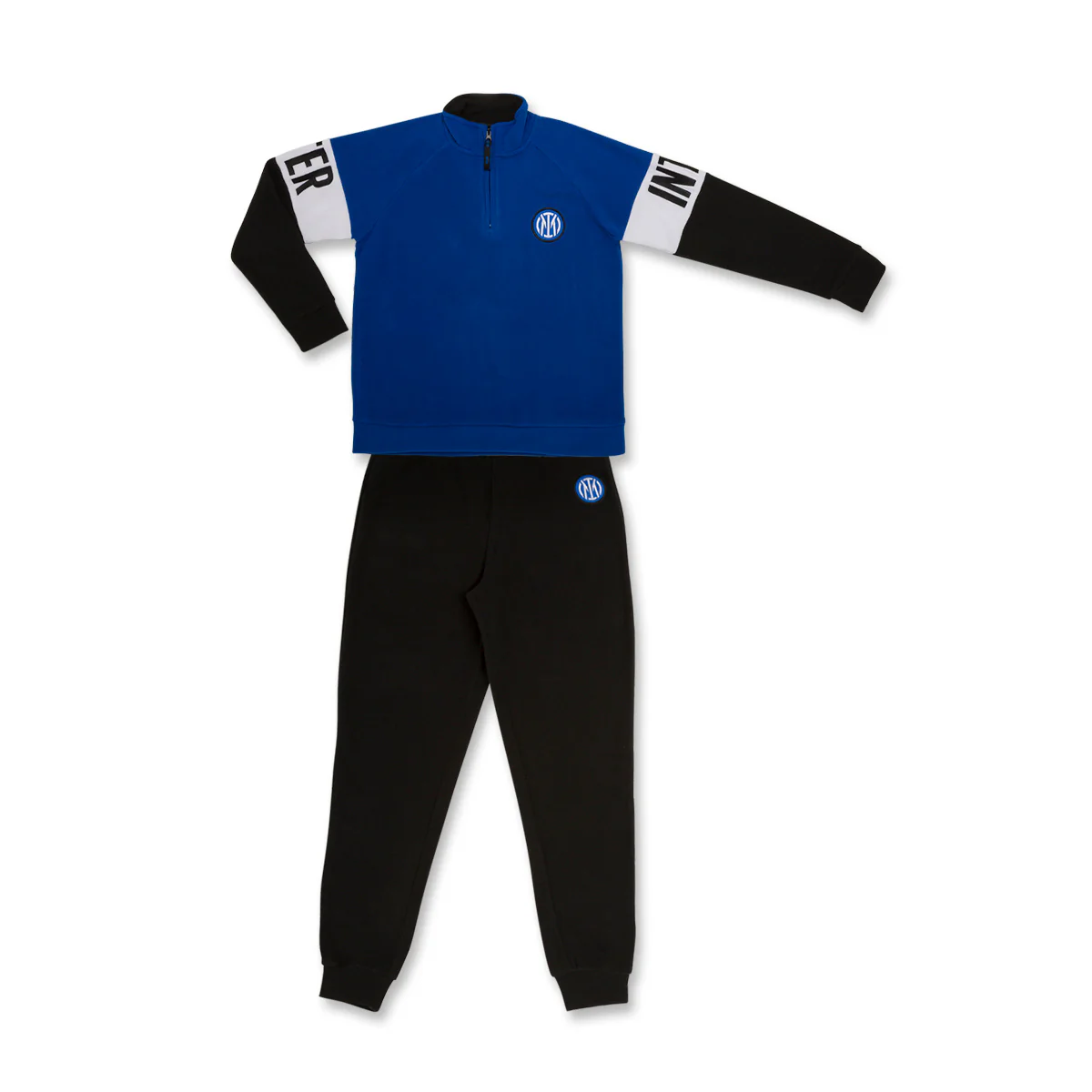 Pigiama invernale in pile nerazzurro da bambino con logo Inter