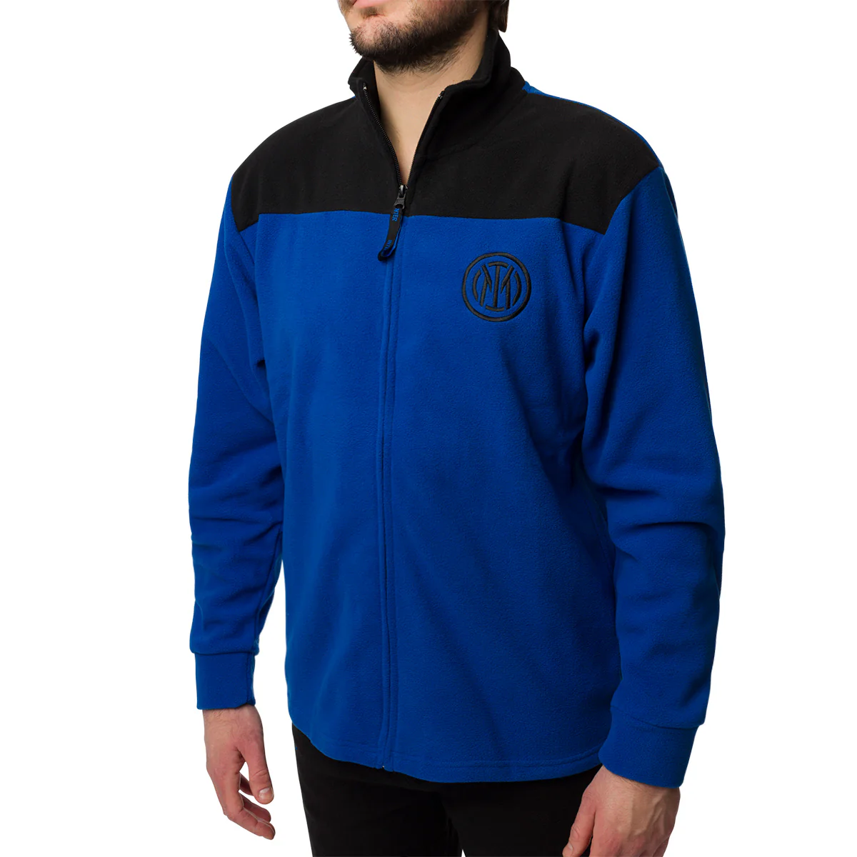 Pigiama invernale in pile nerazzurro da uomo con logo Inter - Image 3