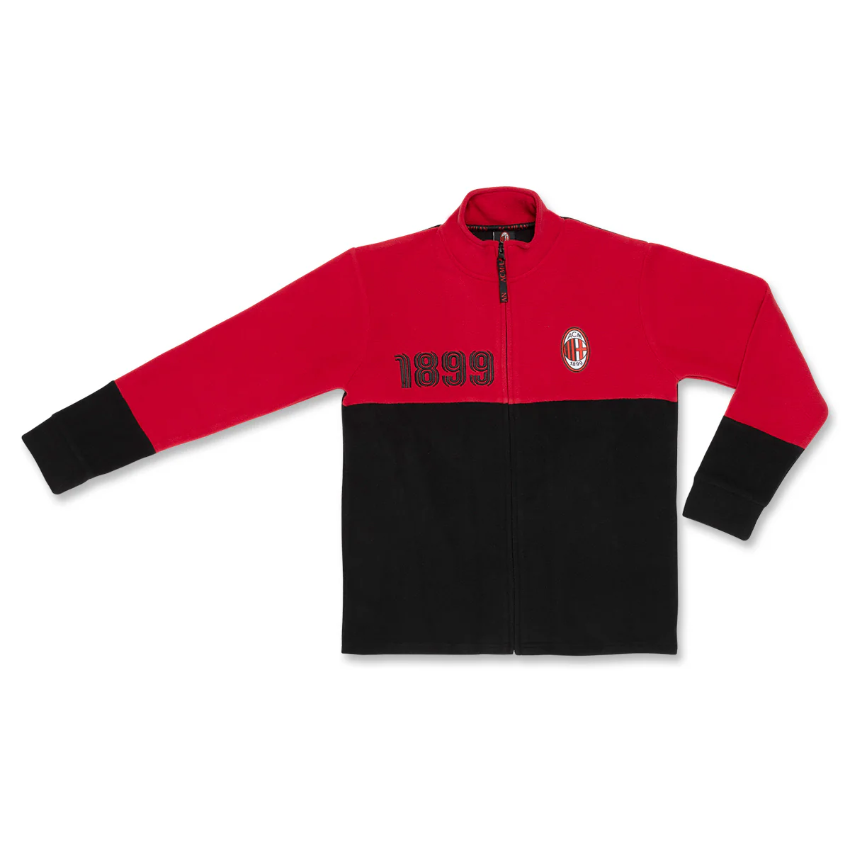Pigiama invernale in pile rossonero da bambino con logo Milan - Image 2