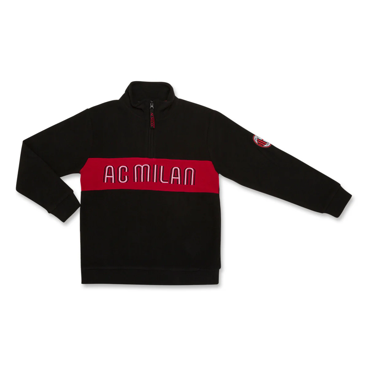 Pigiama invernale in pile rossonero da bambino con logo Milan - Image 2