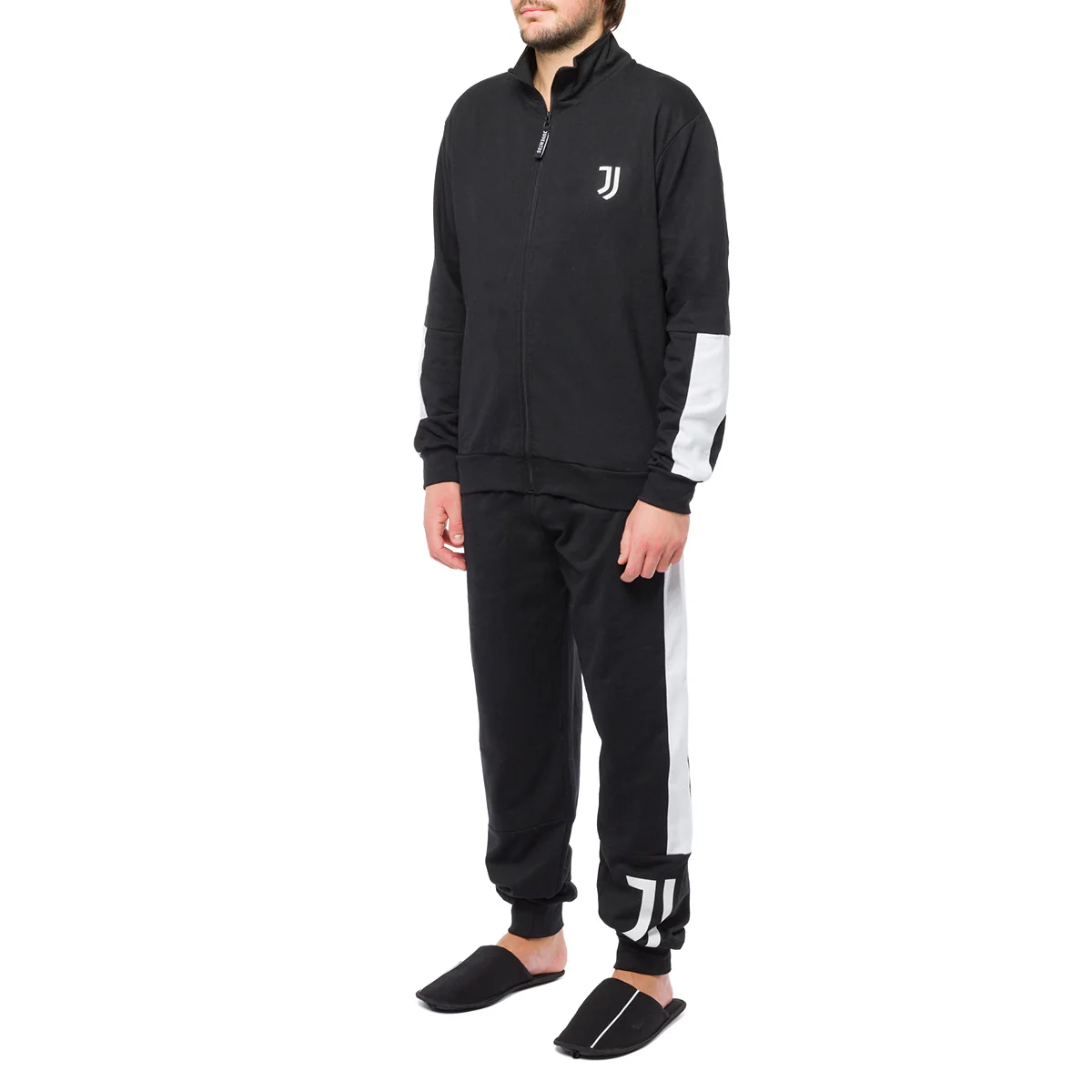 Pigiama invernale nero da uomo con logo Juventus