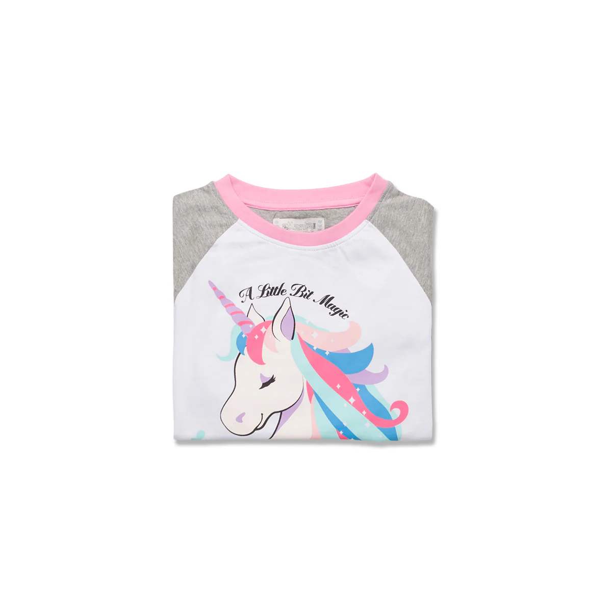 Pigiama natalizio da bambina bianco e rosa con stampa unicorno - Image 5