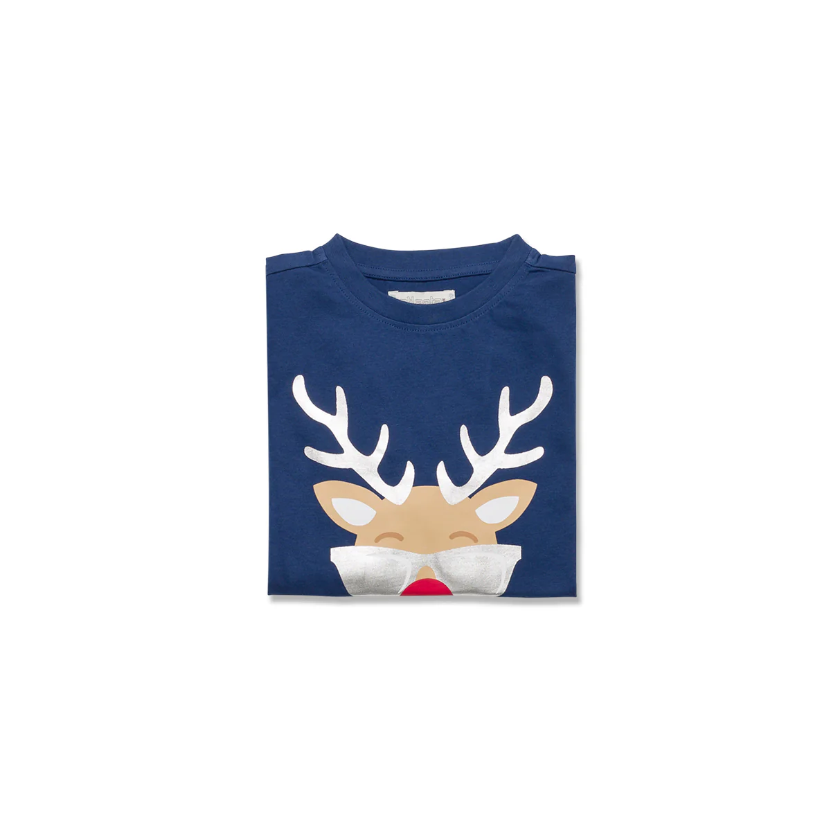 Pigiama natalizio da bambino blu con renna stampata - Image 5