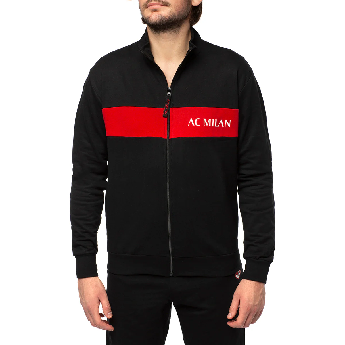 Pigiama invernale rossonero da uomo con logo Milan - Image 3