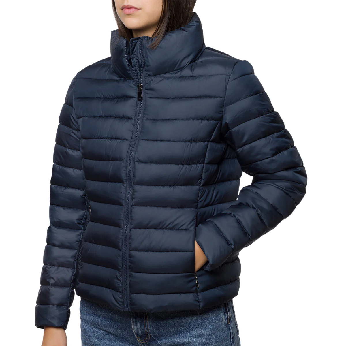 Piumino blu da donna con collo alto Lora Ferres