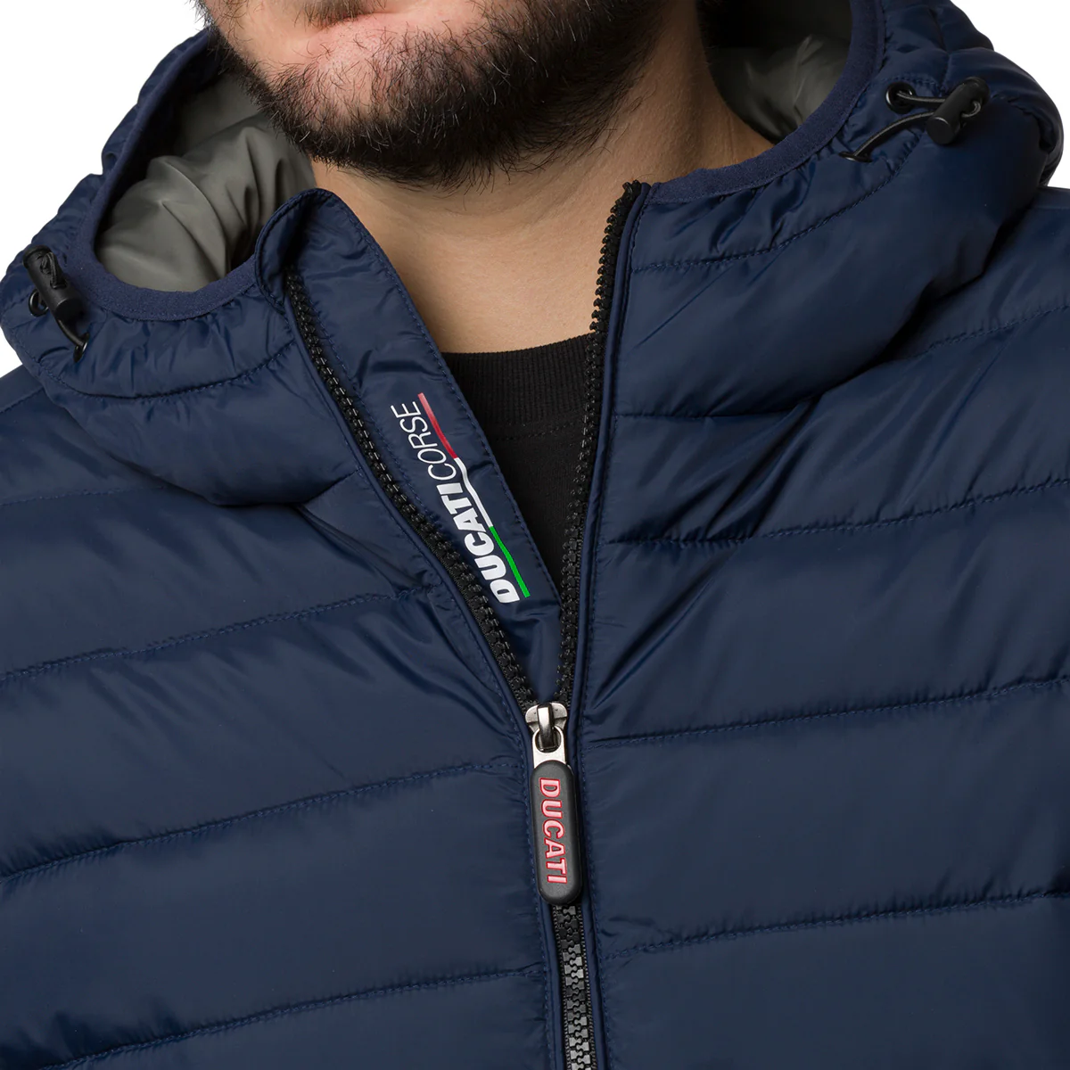 Piumino blu da uomo con logo sulla spalla Ducati Corse Anthony 2 - Image 3