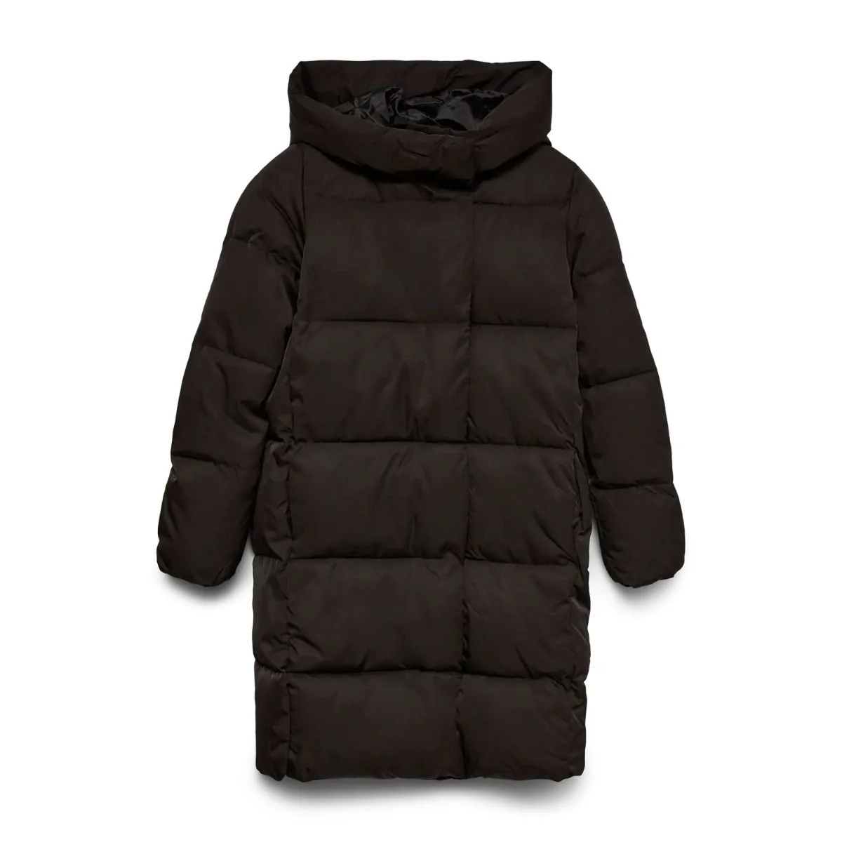 Piumino lungo da donna nero con cappuccio Vero Moda - Image 2