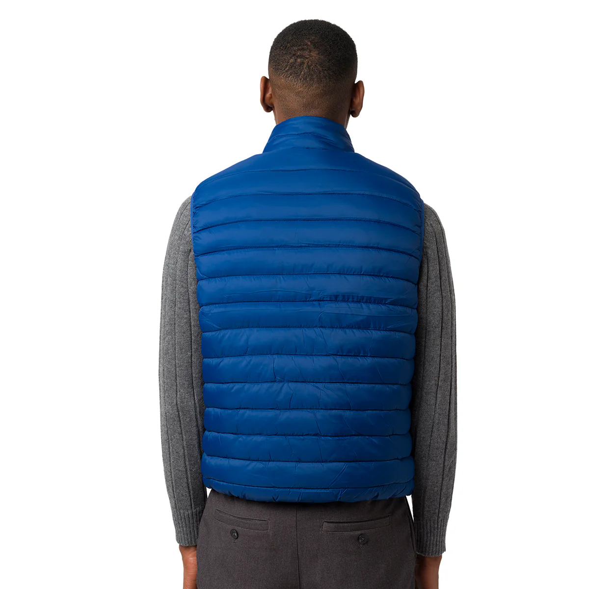 Piumino smanicato blu da Uomo con tasche impermabile Armata di Mare - Image 4