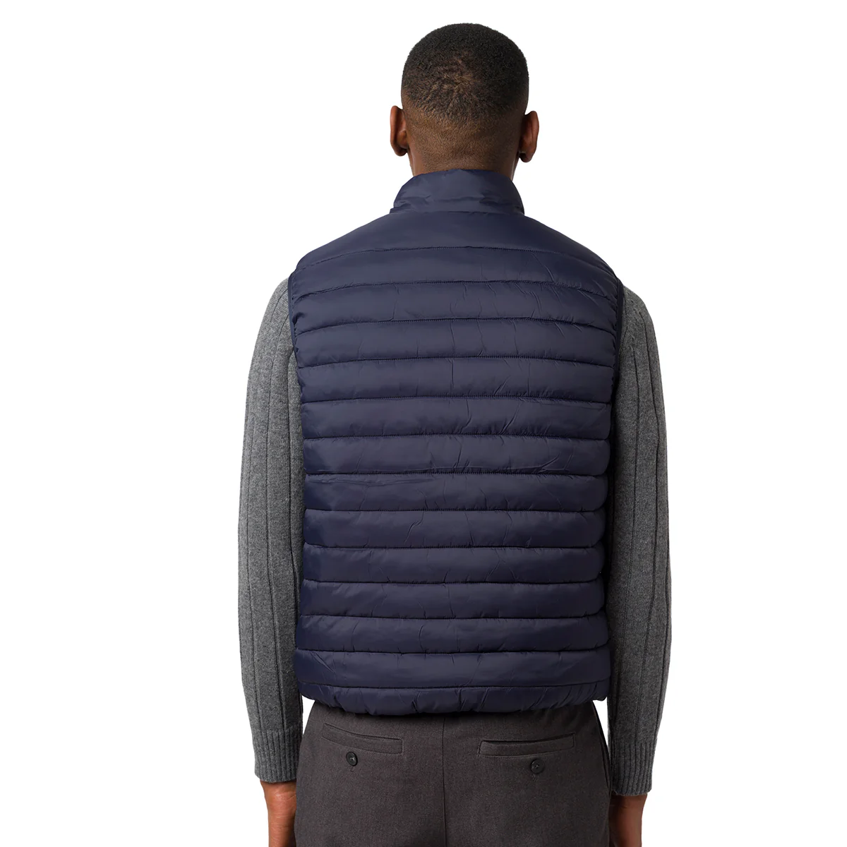 Piumino smanicato blu scuro da Uomo con tasche Armata di Mare - Image 3
