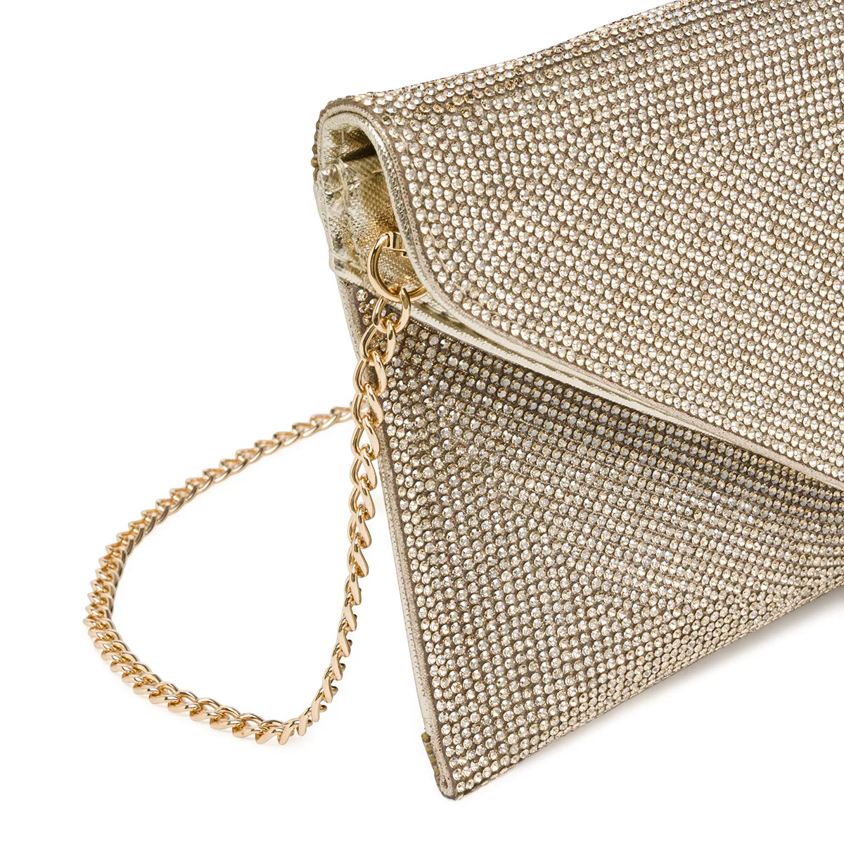 Pochette a busta Oro da Donna con strass e tracolla Lora Ferres - Image 4